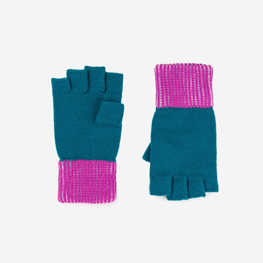 Stripe Cuff Fingerless Gloves