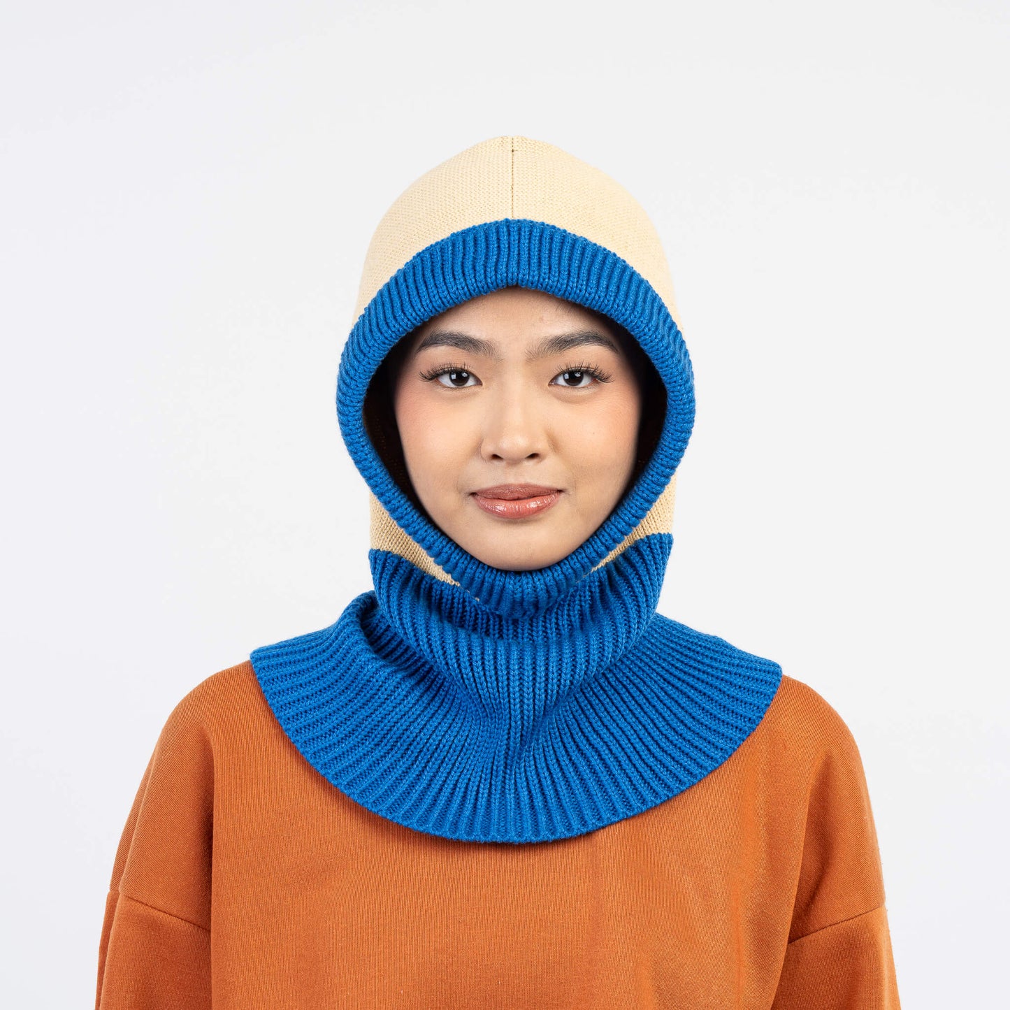 Colorblock Knit Hood