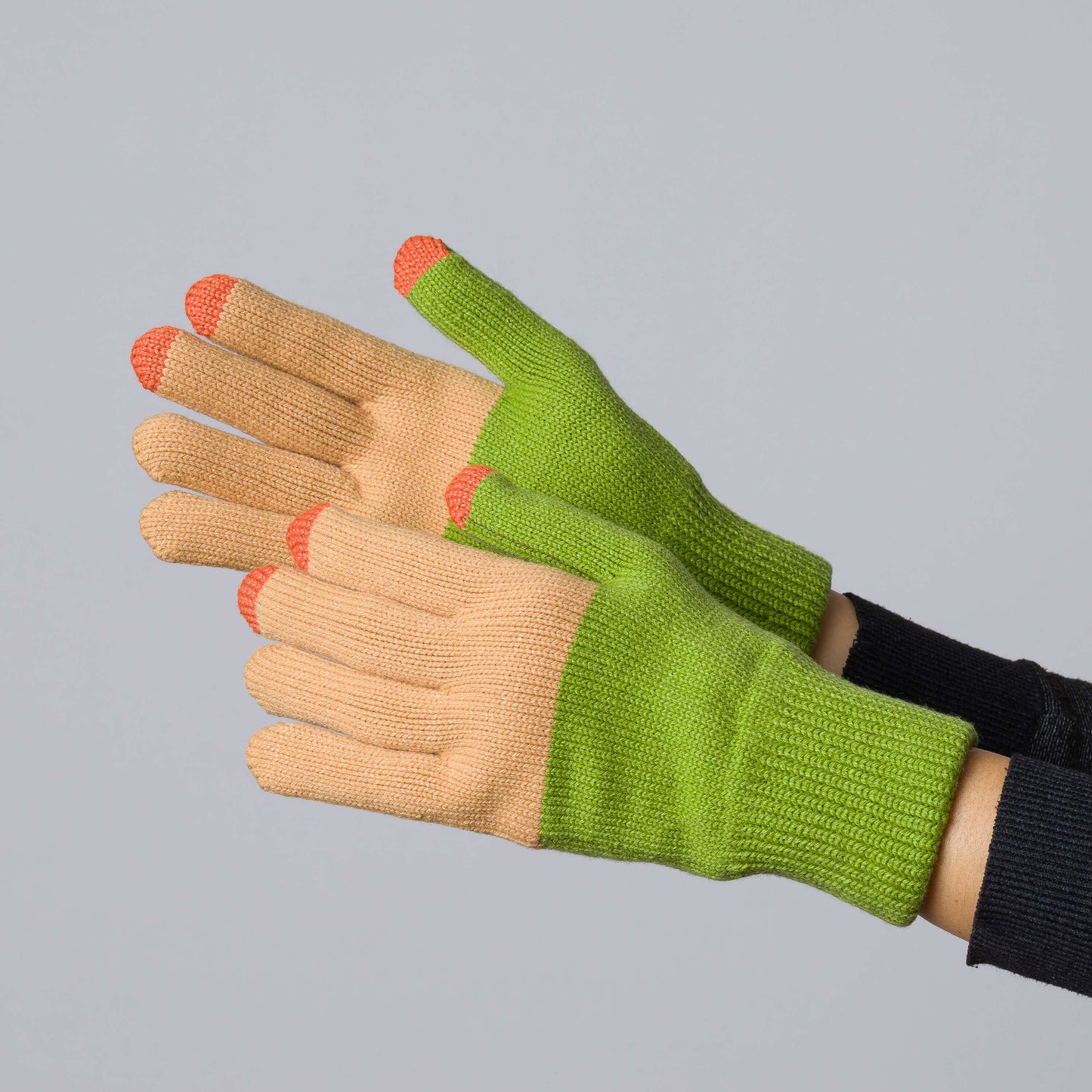 Colorblock Knit Touchscreen Gloves
