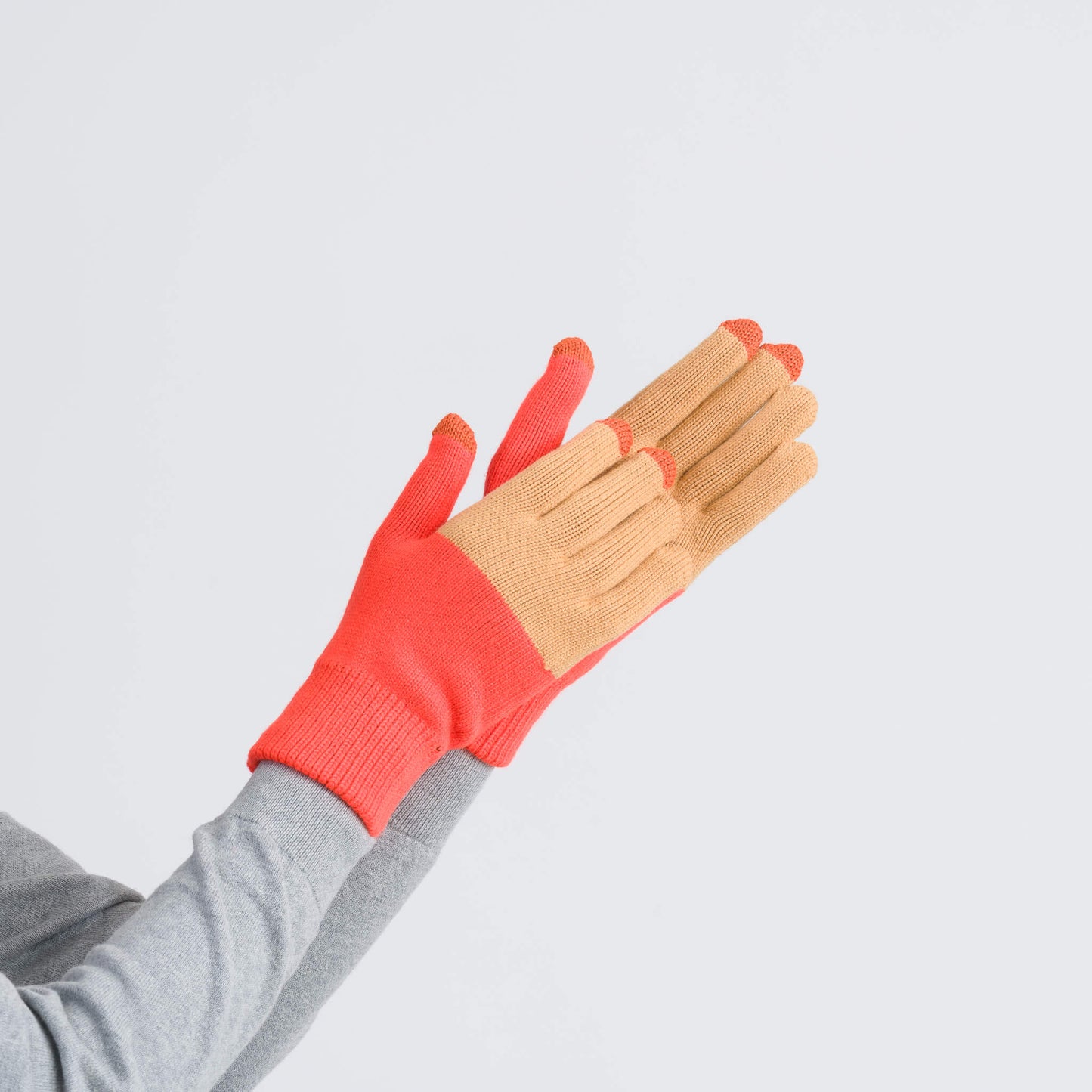 Colorblock Knit Touchscreen Gloves