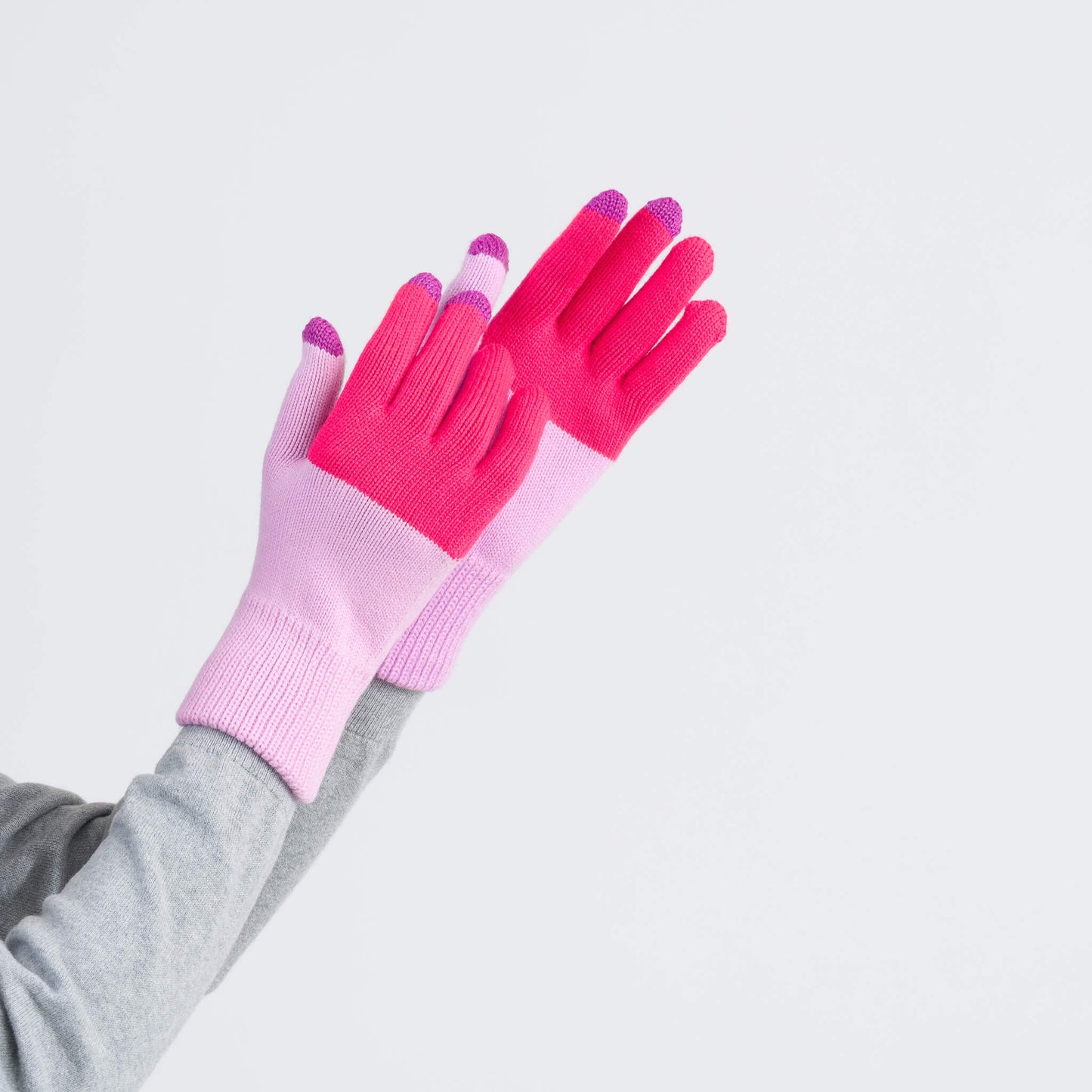 Colorblock Knit Touchscreen Gloves