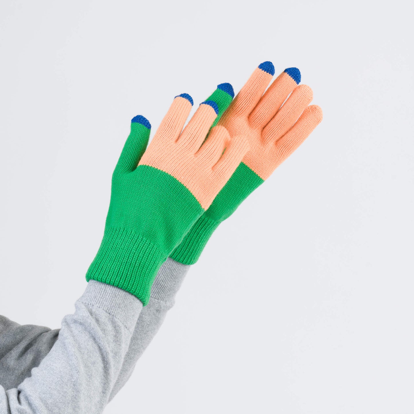 Colorblock Knit Touchscreen Gloves