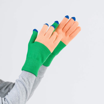 Colorblock Knit Touchscreen Gloves