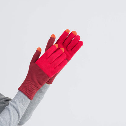 Colorblock Knit Touchscreen Gloves