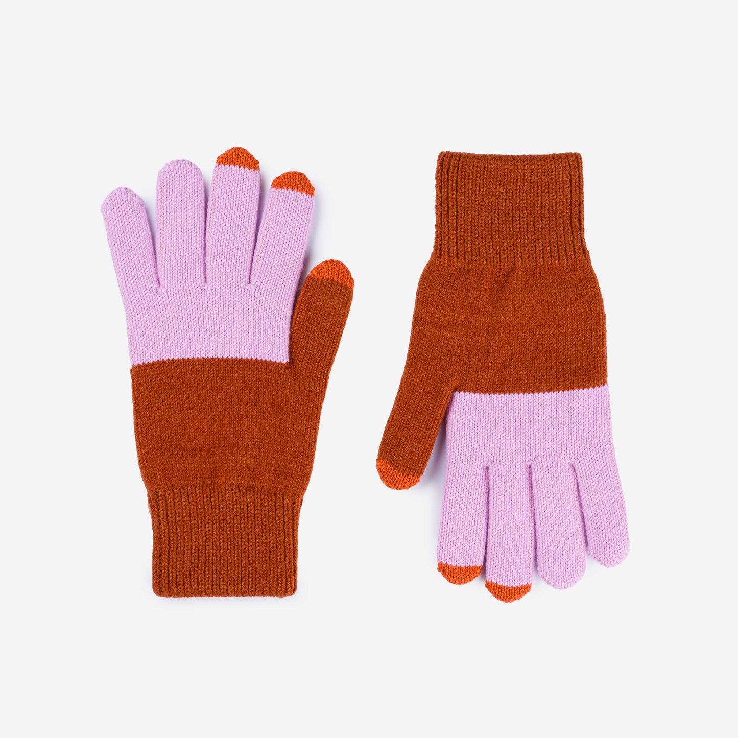 Colorblock Knit Touchscreen Gloves