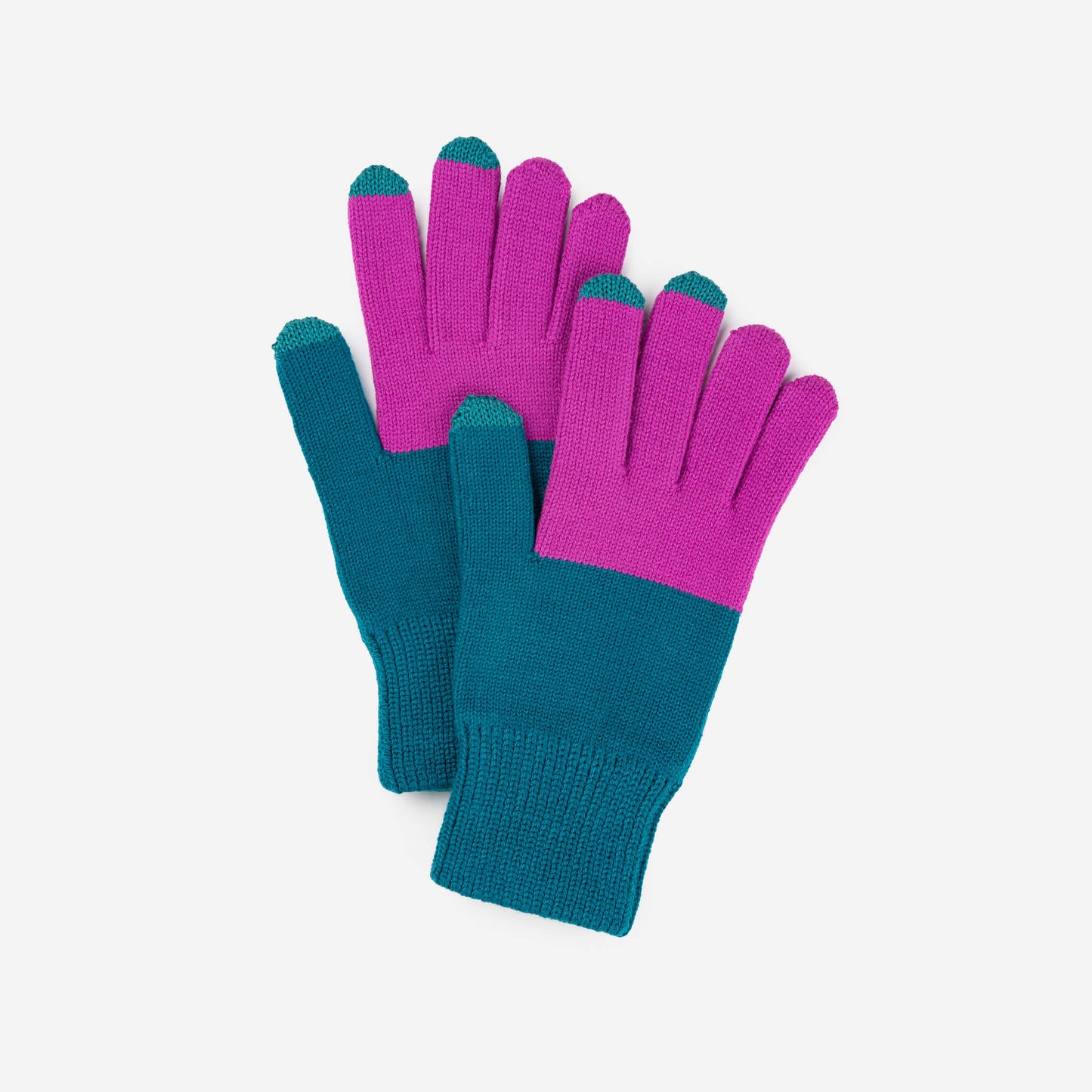 Colorblock Knit Touchscreen Gloves