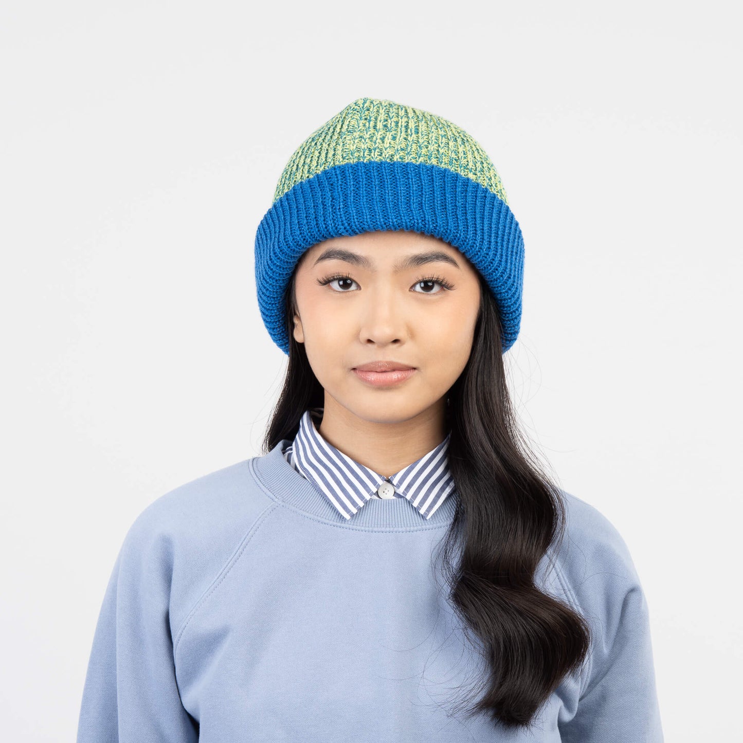 Colorblock Plush Knit Beanie