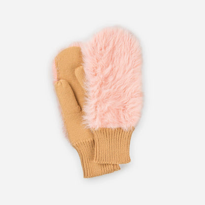 Faux Fur Knit Mittens