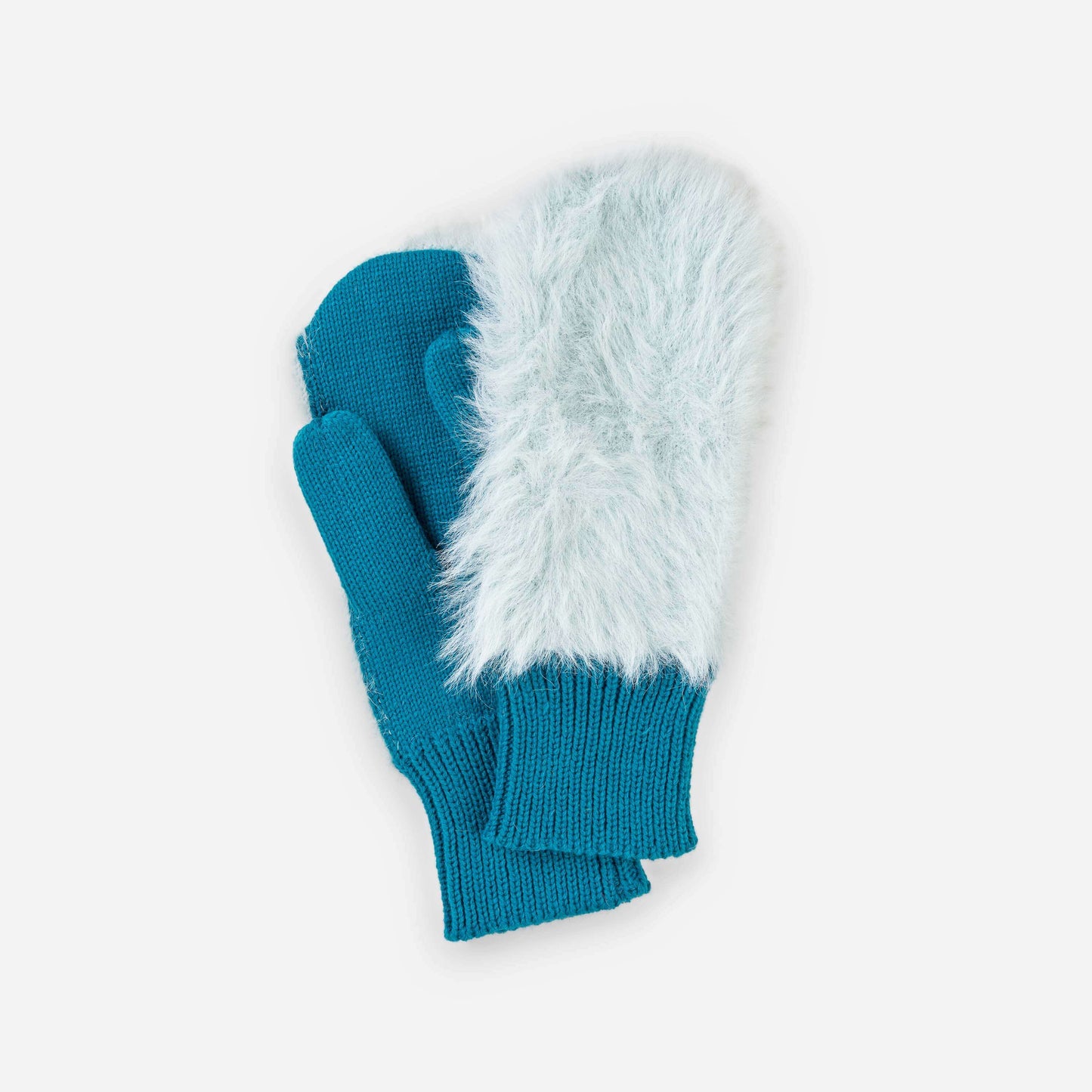 Faux Fur Knit Mittens