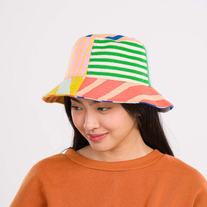 Patchwork Stripe Bucket Hat