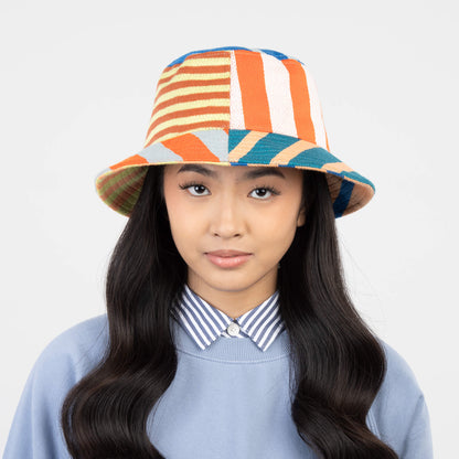 Patchwork Stripe Bucket Hat