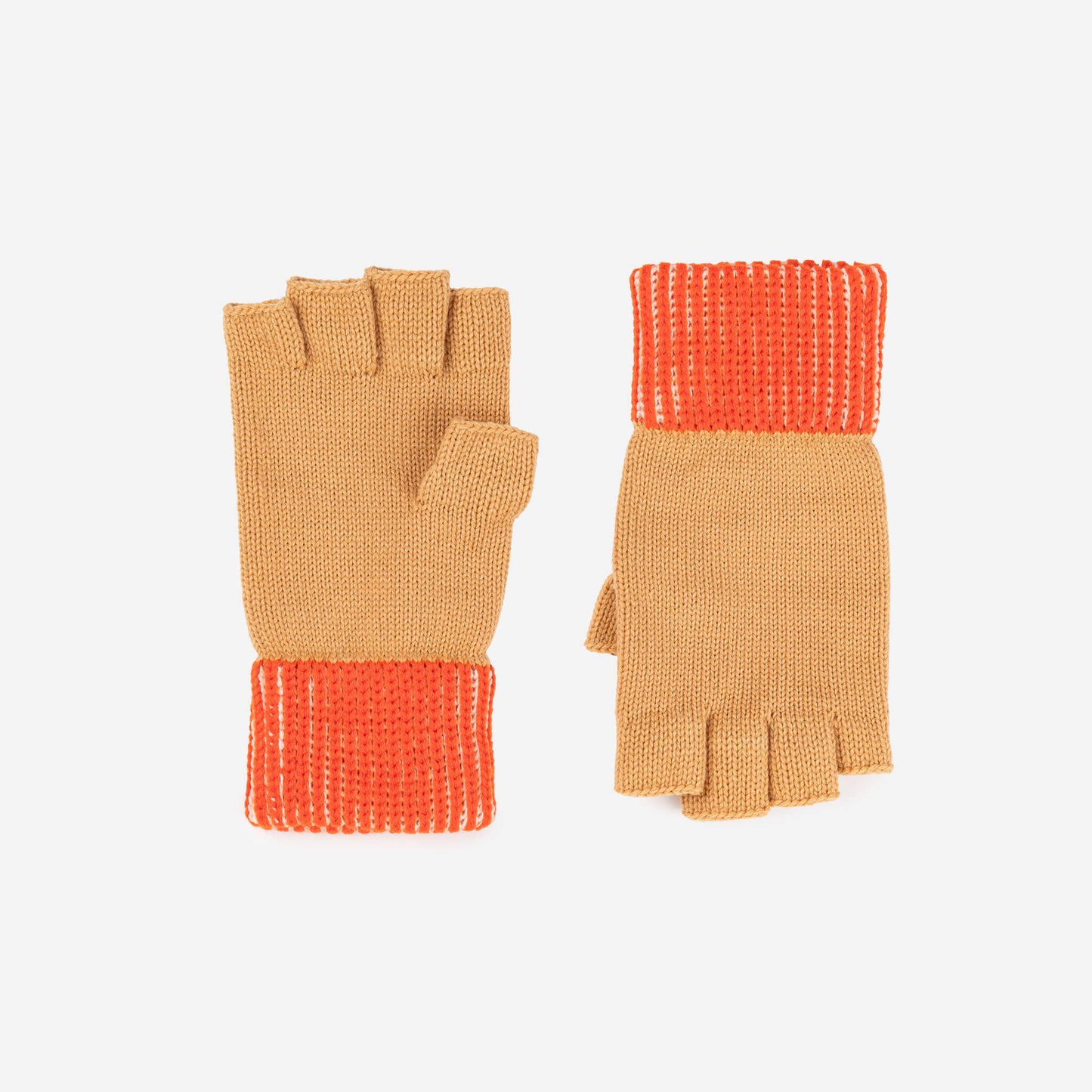 Stripe Cuff Fingerless Gloves