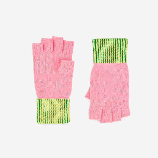 Stripe Cuff Fingerless Gloves